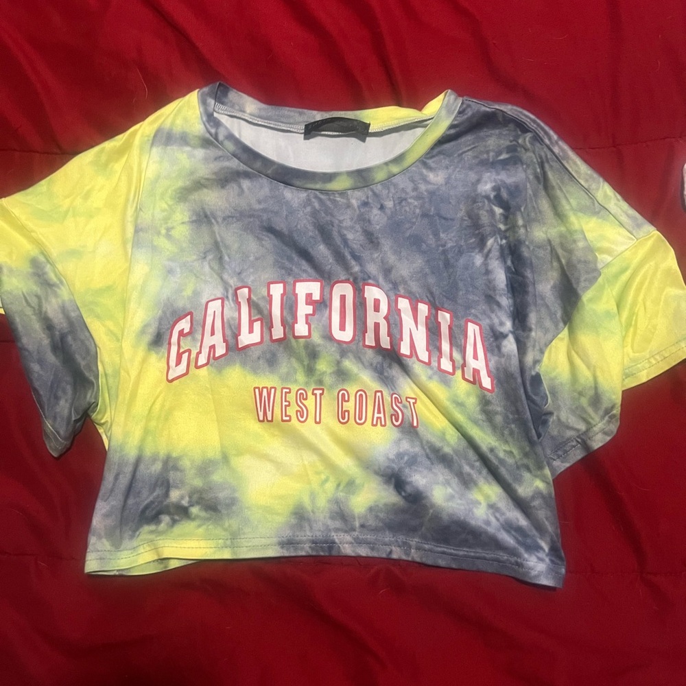 California West Coast Tie-Dye Crop Top